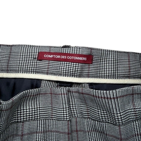 Comptoir des Cotonniers Women's Plaid Wool Blend Trousers Size M - Picture 2 of 6